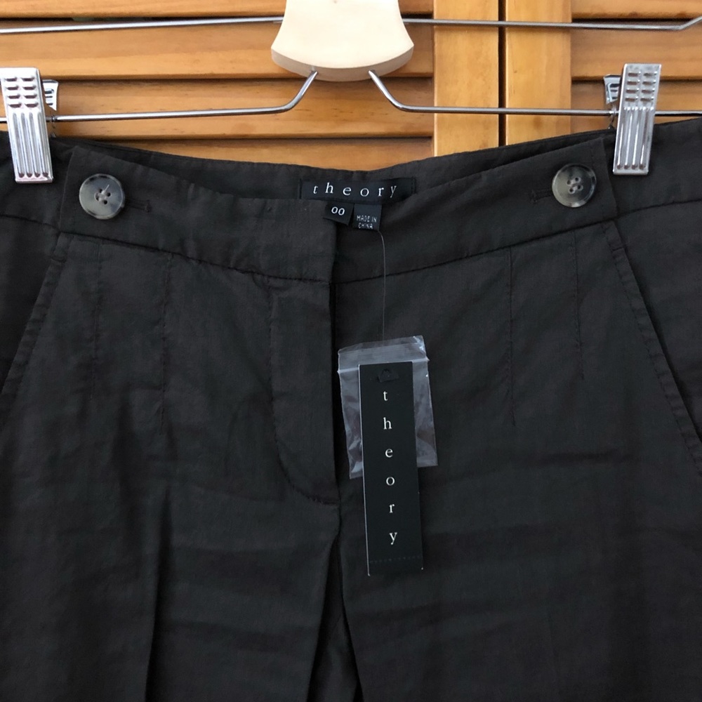 NWT Theory brown linen bermudas